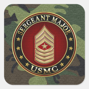 U.S. Marines: Sergeant Major (USMC SgtMaj) [3D] Quadratischer Aufkleber