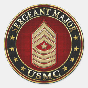 U.S. Marines: Sergeant Major (USMC SgtMaj) [3D] Runder Aufkleber