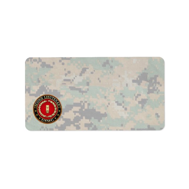 U.S. Marines: Zweiter Leutnant (USMC 2ndLt) [3D] Adressaufkleber (Vorne)