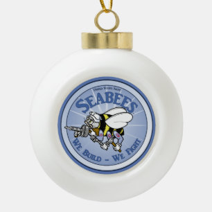 U.S. MarineSeabee Keramik Kugel-Ornament
