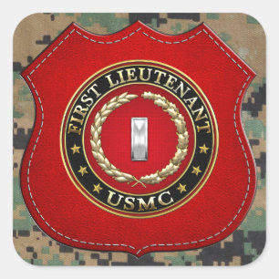 U.S. Marinesoldaten: Erster Leutnant (USMC 1stLt) Quadratischer Aufkleber