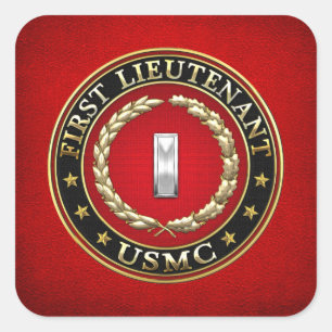 U.S. Marinesoldaten: Erster Leutnant (USMC 1stLt) Quadratischer Aufkleber