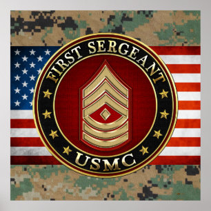 U.S. Marinesoldaten: Hauptfeldwebel (USMC 1stSgt) Poster