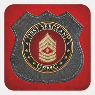 U.S. Marinesoldaten: Hauptfeldwebel (USMC 1stSgt) Quadratischer Aufkleber
