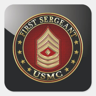 U.S. Marinesoldaten: Hauptfeldwebel (USMC 1stSgt) Quadratischer Aufkleber