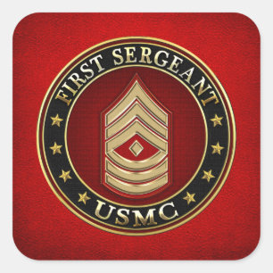 U.S. Marinesoldaten: Hauptfeldwebel (USMC 1stSgt) Quadratischer Aufkleber