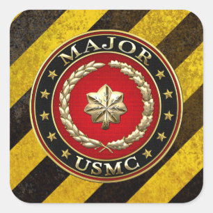 U.S. Marinesoldaten: Major (USMC Major) [3D] Quadratischer Aufkleber