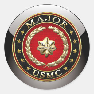 U.S. Marinesoldaten: Major (USMC Major) [3D] Runder Aufkleber