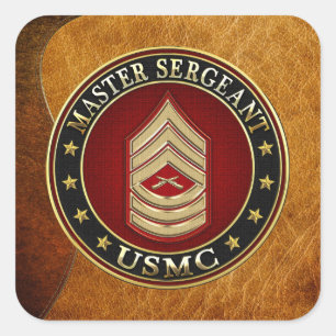 U.S. Marinesoldaten: Oberfeldwebel (USMC MSgt) Quadratischer Aufkleber