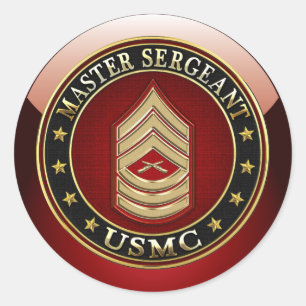U.S. Marinesoldaten: Oberfeldwebel (USMC MSgt) Runder Aufkleber