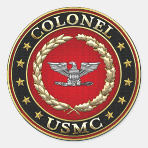 U.S. Marinesoldaten: Oberst (USMC Col.) [3D] Runder Aufkleber