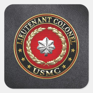 U.S. Marinesoldaten: Oberstleutnant (USMC LtCol) Quadratischer Aufkleber