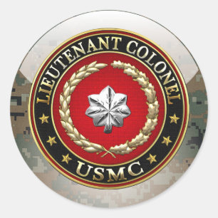 U.S. Marinesoldaten: Oberstleutnant (USMC LtCol) Runder Aufkleber