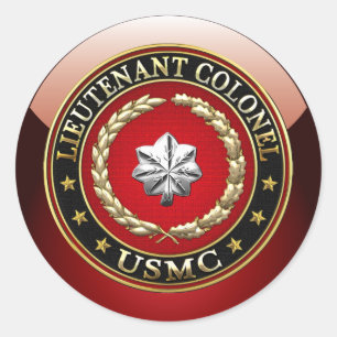 U.S. Marinesoldaten: Oberstleutnant (USMC LtCol) Runder Aufkleber