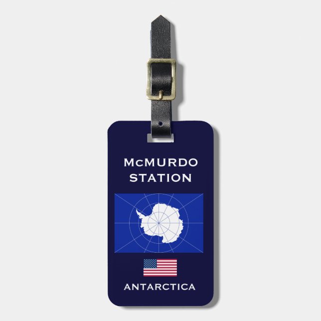 U.S. - McMurdo Antarktis Station Gepäcktag Gepäckanhänger (Vorderseite vertikal)