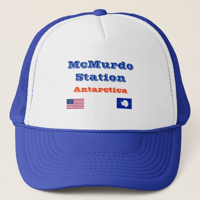 U.S. McMurdo Station Antarktis Baseball Cap Truckerkappe (Vorderseite)