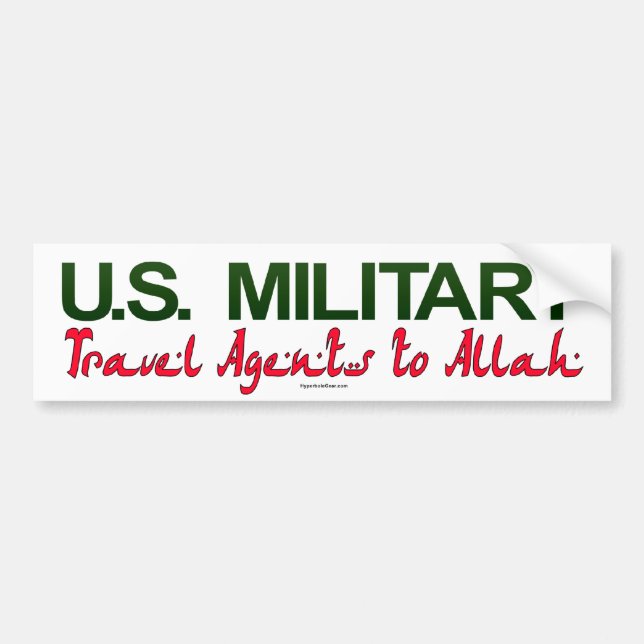 U.S. Militär: Reise-Agenten zu Allah Autoaufkleber (Vorne)