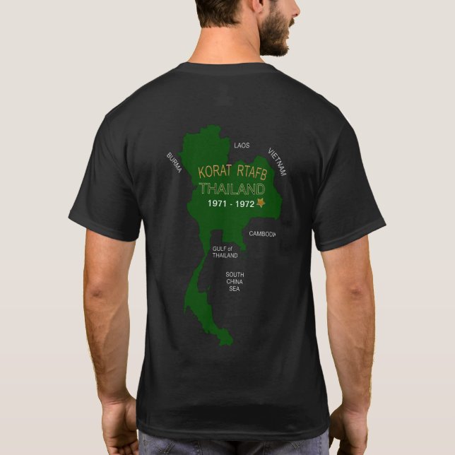 U. S. Militär Thailand Veteranen Korat RTAFB T-Shirt (Rückseite)