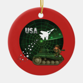 U.S. Militärluftwaffen-Armee-Weihnachtsverzierung Keramik Ornament