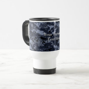 U.S. Military Blue Camouflage Travel Mug Reisebecher