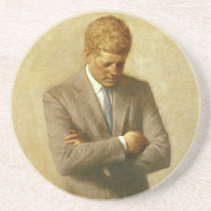 U.S. Präsident John F. Kennedy durch Aaron Shikler Sandstein Untersetzer