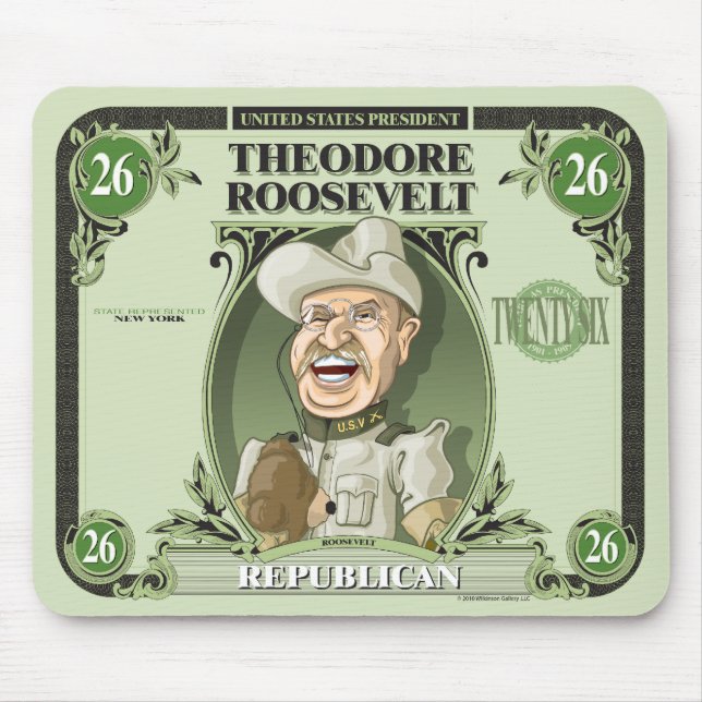 U.S. Präsidenten Mousepad: #26 Theodore Roosevelt Mousepad (Vorne)