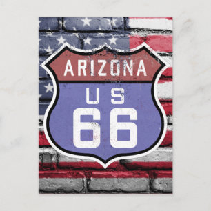 U.S. ROUTE 66 Arizona Zeichen Postkarte