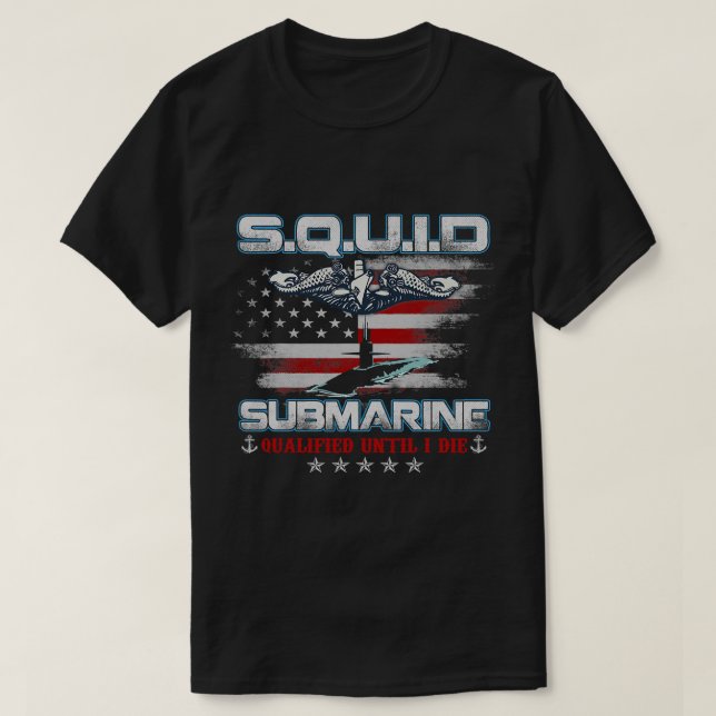 U.S Submarine Service Veteran Submariner USA Flag  T-Shirt (Design vorne)