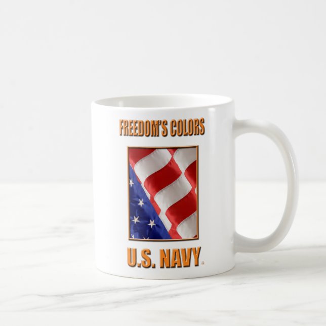 U.S. Tasse blanche classique de marine (Droite)