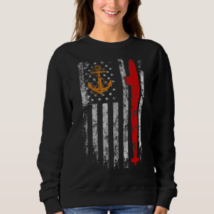 U S U-Boot Silent Service Veteran American Flag Sweatshirt