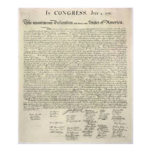 U.S. Unabhängigkeitserklärung 1823 Faksimile Fotodruck