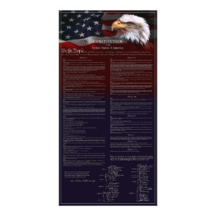 U.S. VERFASSUNG Weißer Pinline Border Fotodruck