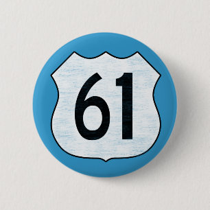 U.S. Weg-Zeichen der Landstraßen-61 Button