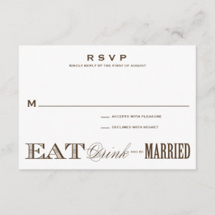 U. SEIEN Sie VERHEIRATETES UAWG 3,5 x 5 RSVP Karte