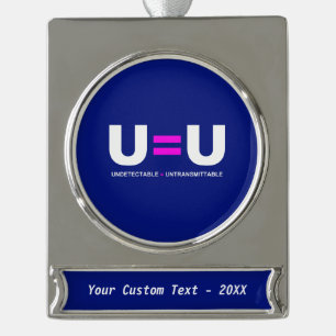 U=U HIV Nicht nachweisbare Gleichheit unübertragba Banner-Ornament Silber
