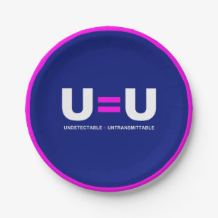 U=U HIV Nicht nachweisbare Gleichheit unübertragba Pappteller