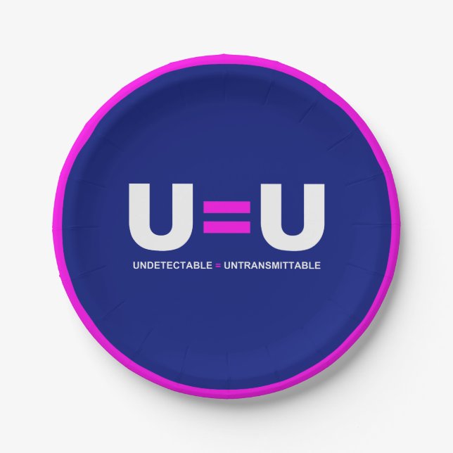 U=U HIV Nicht nachweisbare Gleichheit unübertragba Pappteller (Vorderseite)