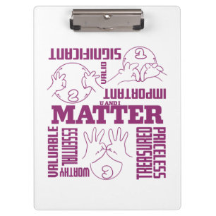 U und I Matter - ASL Empowerment Design Klemmbrett
