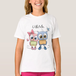 U und ich süße Eulen Mädchen T-Shirt - Süße Freund
