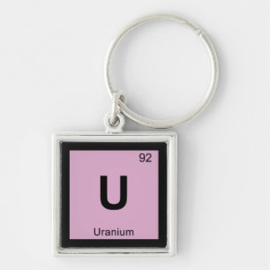 U - Uran-Chemie Periodensystem-Symbol Schlüsselanhänger