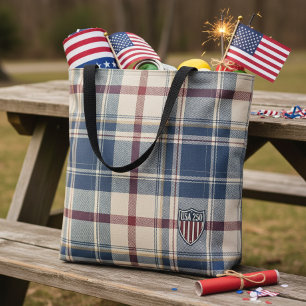 UA 250 Amerikanisches Karo-Schild-Motiv ID1301 Tasche