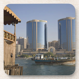 UAE, Dubai, Dubai Creek. Dhow-Kreuzungskanal Getränkeuntersetzer