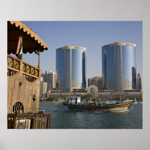 UAE, Dubai, Dubai Creek. Dhow-Kreuzungskanal Poster
