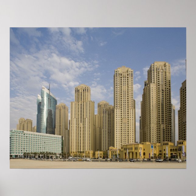 UAE, Dubai, Marina. Jumeirah Beach Residence Poster (Vorne)