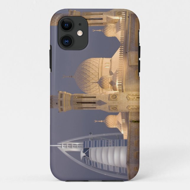 UAE, Dubai. Moschee im Abend mit Burj al Arab Case-Mate iPhone Hülle (Rückseite)