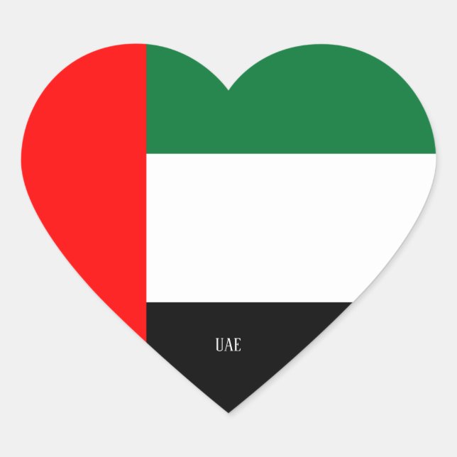 UAE Flag Splendid Patriotic Herz-Aufkleber (Vorderseite)