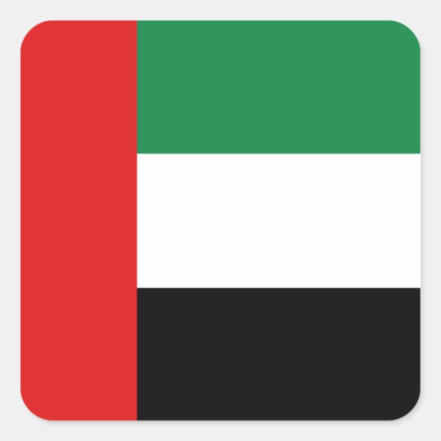 Uae-Flaggen-Aufkleber Quadratischer Aufkleber (Vorderseite)