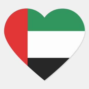 Uae-Flaggen-Herz-Aufkleber Herz-Aufkleber