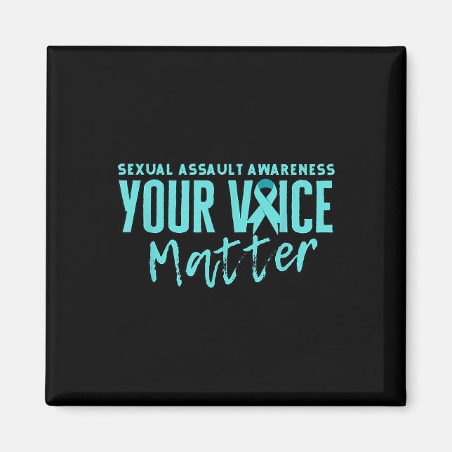 Ual Ault Awareness 2025 Aquamarin Ribbon Your Voic Magnet (Vorne)