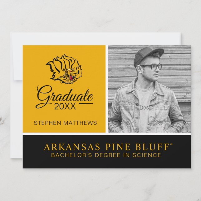 UAPB Golden Lions Graduate Einladung (Vorderseite)